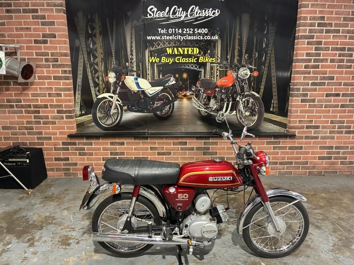 Here's a photo of the SUZUKI AP50, currently available for sale at Steel City Classics